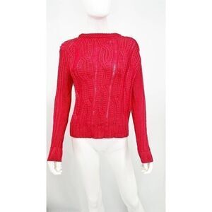 MAJE Raspberry Red Chunky Knit Sweater NWT SMALL